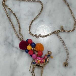 Kate Spade long Pom Pom Camel Necklace